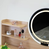 Kaptafel LED spiegel - Zwart & Hout - 120x80x40cm - MDF