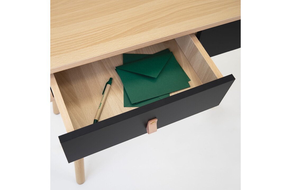 Kaptafel LED spiegel - Zwart & Hout - 120x80x40cm - MDF