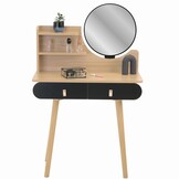 Make up tafel zwart | Scandinavisch | MDF, Beukenhout | 80x40x120 cm