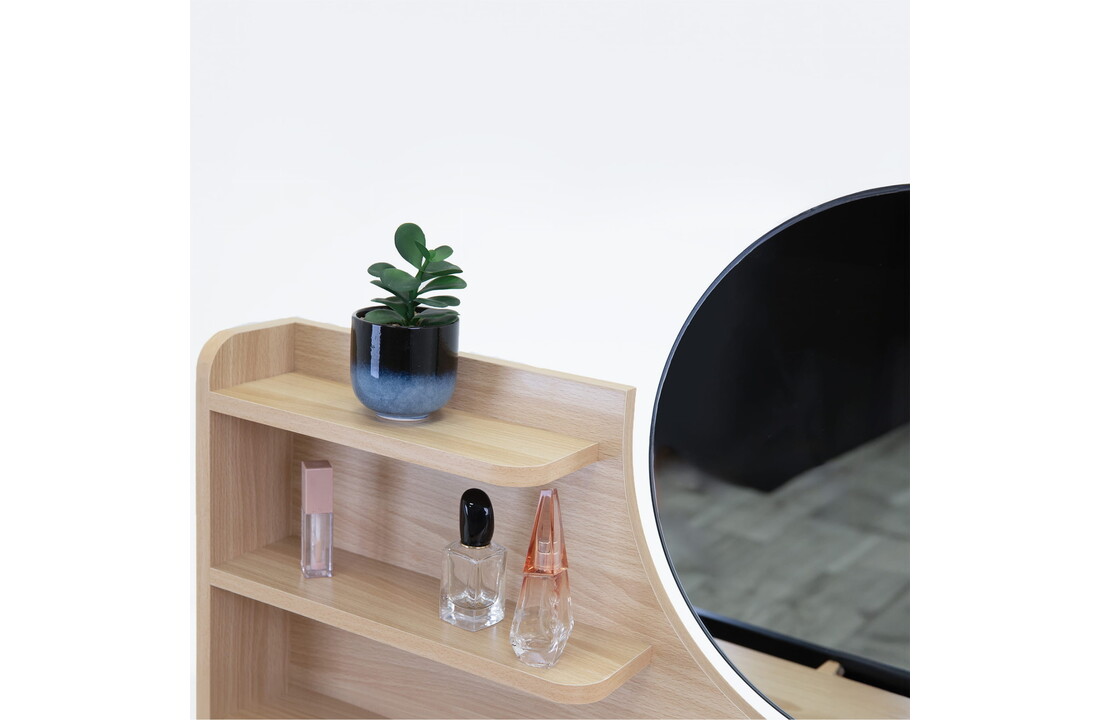 Make up tafel zwart | Scandinavisch | MDF, Beukenhout | 80x40x120 cm