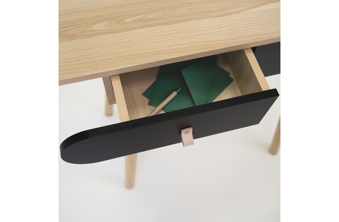 Make up tafel zwart | Scandinavisch | MDF, Beukenhout | 80x40x120 cm