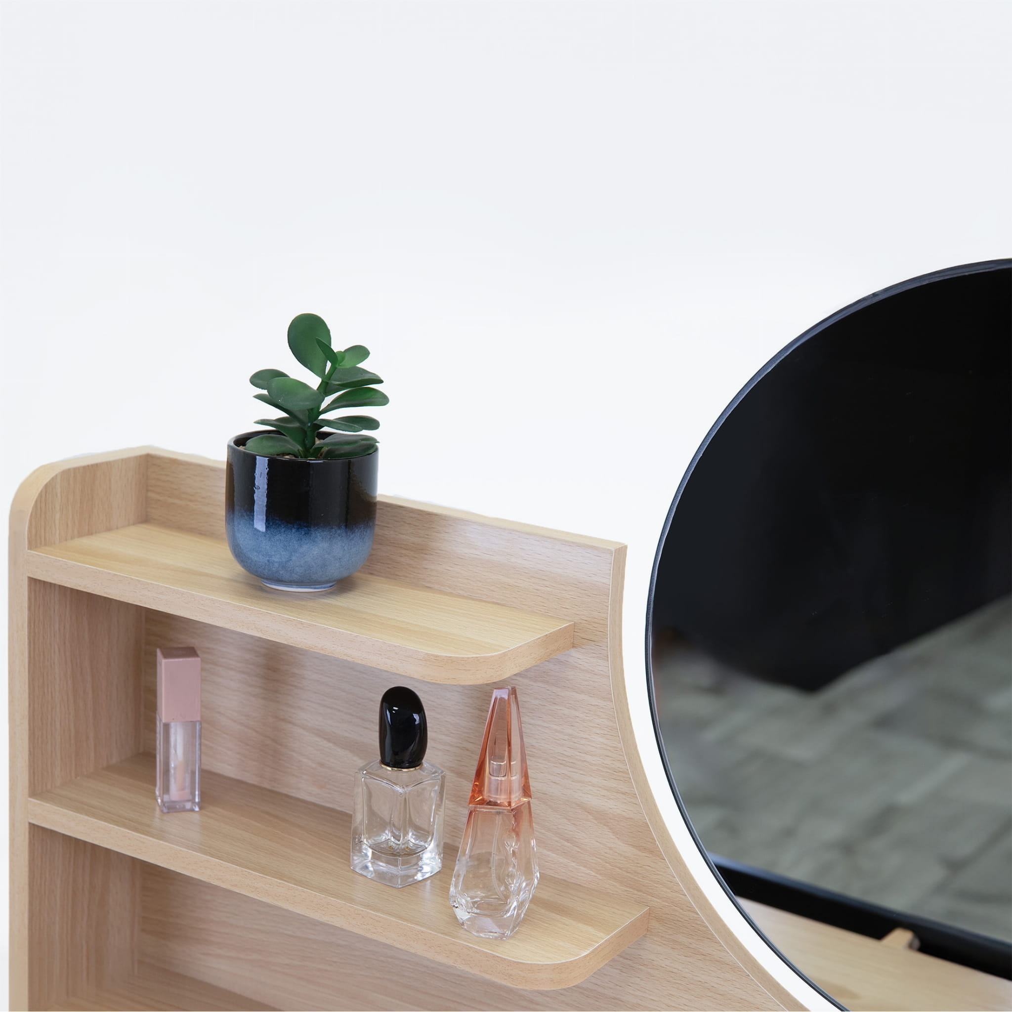 Cosmetica tafel met lades - Kaptafel hout/zwart - 80x40x120 cm