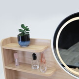 Make up tafel zwart hout met LED spiegel | 120x80x40cm MDF/beukenhout