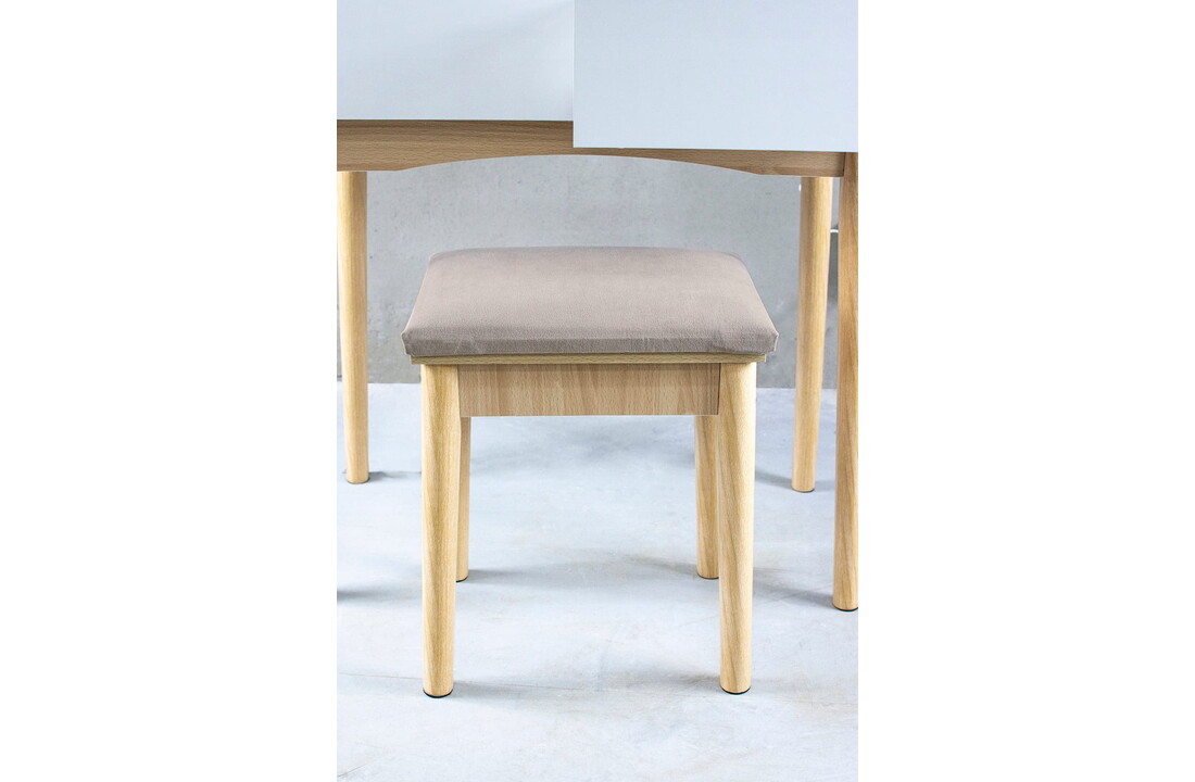 Kaptafel met licht - Wit, MDF/Beukenhout, 142x80x40cm