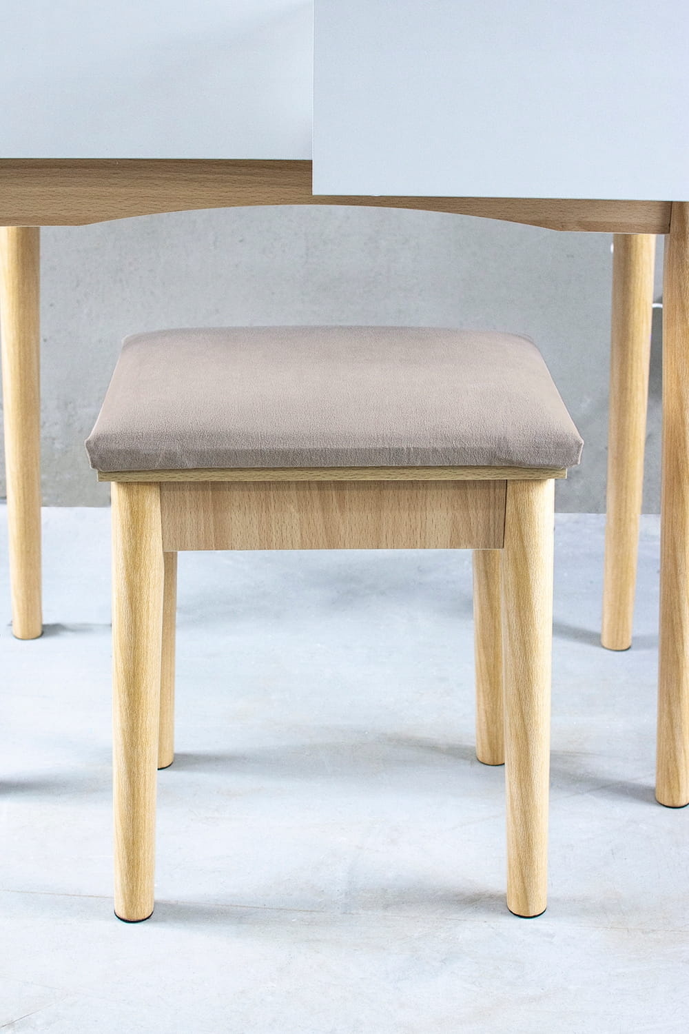 Make up tafel spiegel met LED | Wit | 142x80x40 cm | MDF/Beukenhout