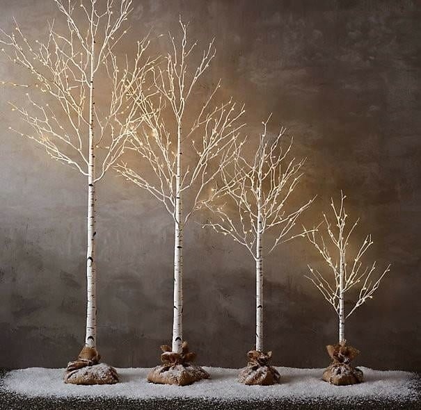 Decoratieboom wit - 180cm LED kunstboom berkenlook