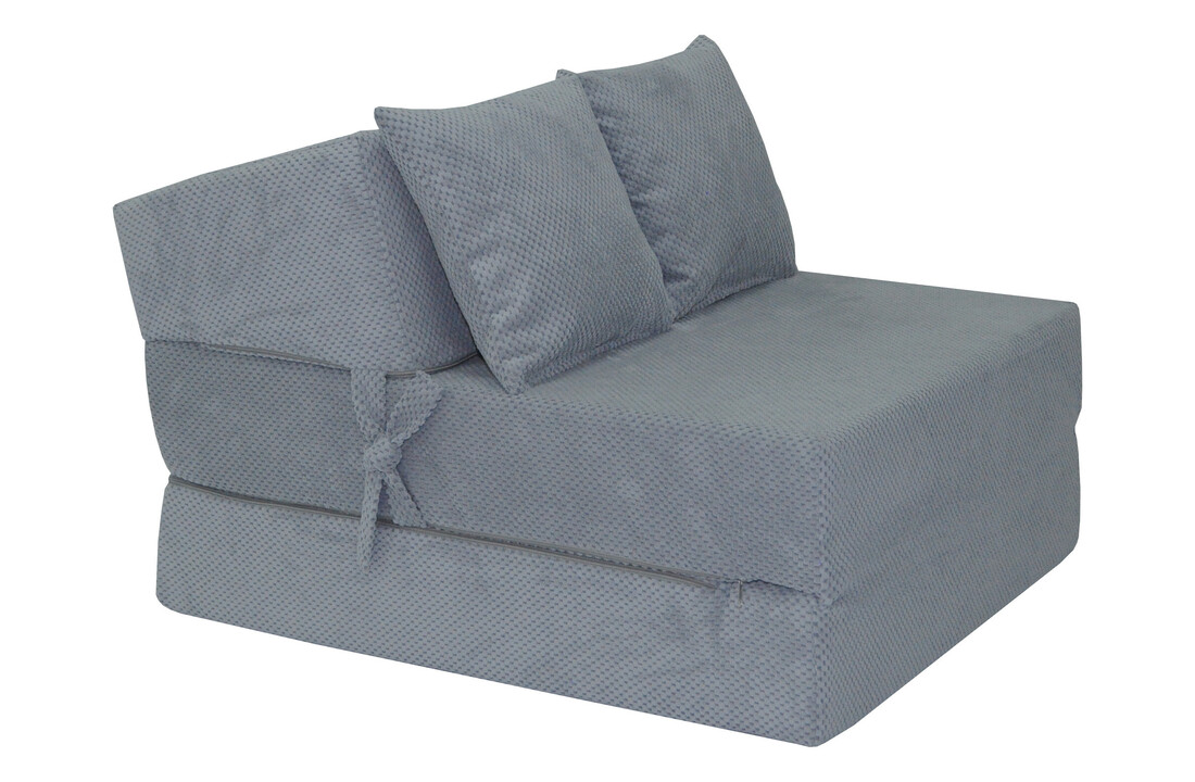 Slaap poef matras - 200x70x15cm - Grijs Velvet Dot