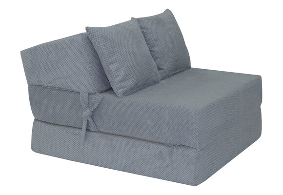 Slaap poef matras - 200x70x15cm - Grijs Velvet Dot