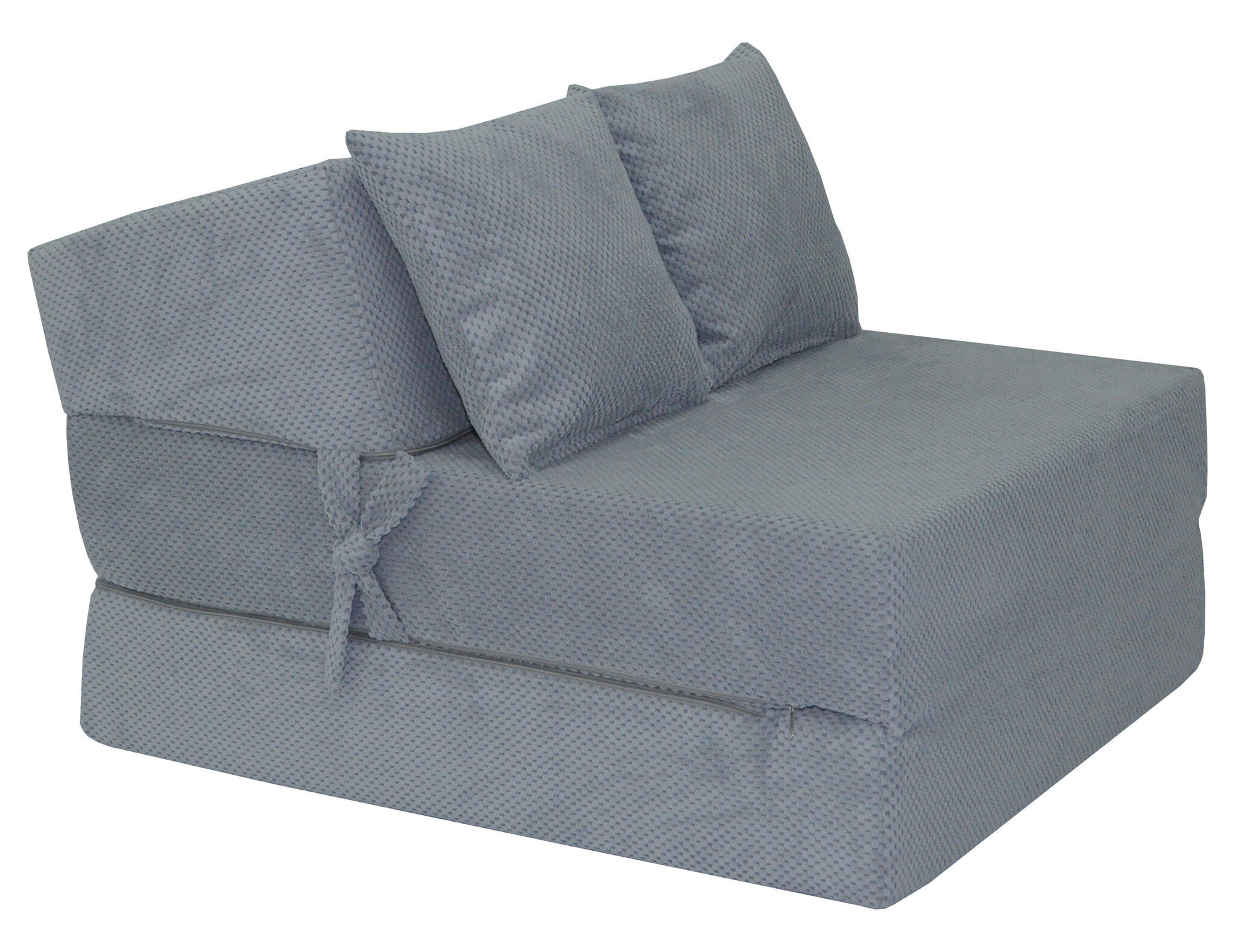 Slaap poef matras - 200x70x15cm - Grijs Velvet Dot