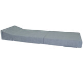 Logeerpoef 200x70cm Grijs Velvet dot PUR-schuim H3