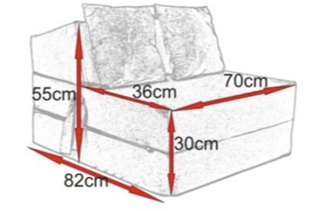 Vouwmatras 200x70 - Antraciet Bouclé - 15cm Dikte