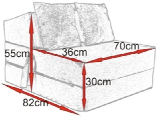 Vouwmatras 200x70 - Antraciet Bouclé - 15cm Dikte