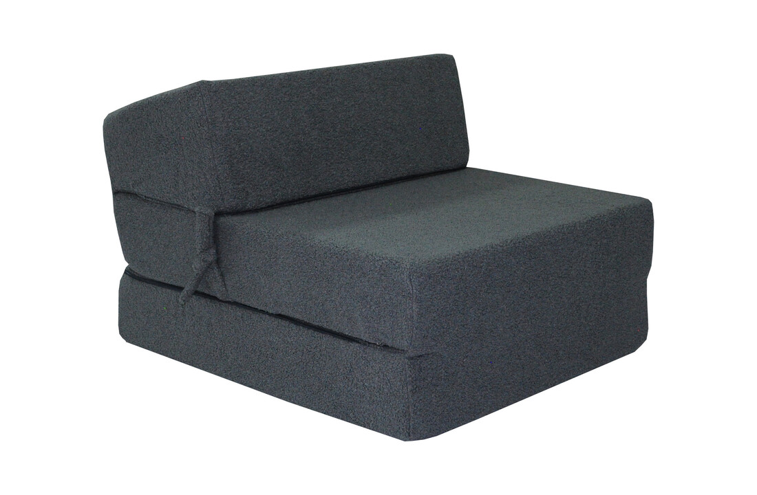 Vouwmatras 200x70 - Antraciet Bouclé - 15cm Dikte