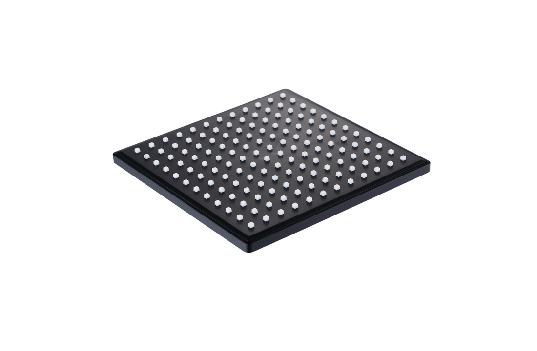 Inbouwkraan douche zwart - met thermostaat - messing - 20cm regendouche