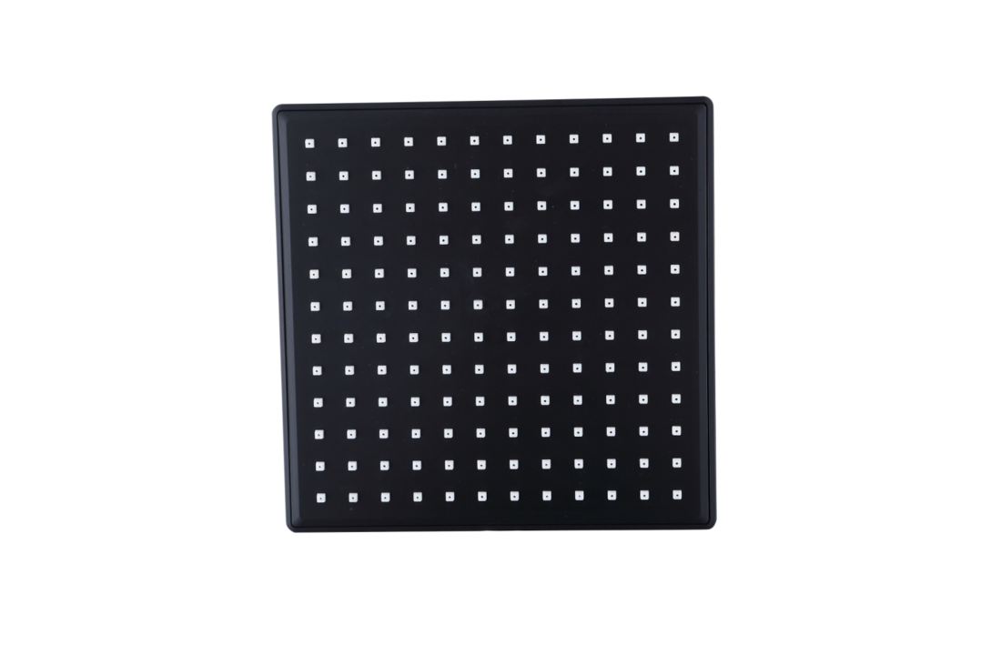 Inbouwkraan douche zwart - met thermostaat - messing - 20cm regendouche