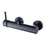 Regendouche zwart vierkant 20cm, matzwart messing, wandmontage