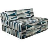 Matras logeermatras: Opvouwbaar 200x90x15cm Foam Beige/Blauw