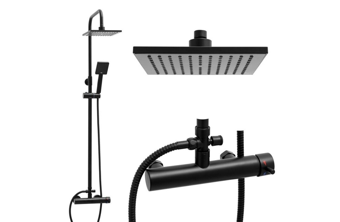 Regendouche zwart: Luxe doucheset met 20cm hoofddouche & handdouche