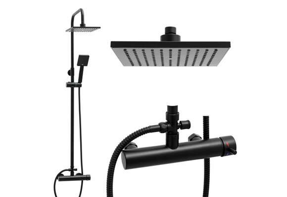 Regendouche zwart: Luxe doucheset met 20cm hoofddouche & handdouche