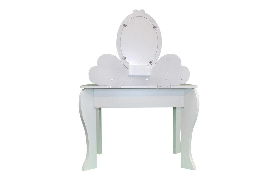 Kinder kaptafel met kruk - Wit, Hout/MDF, 91x50.5x70.5 cm