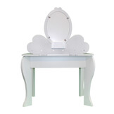 Kinder kaptafel met kruk - Wit, Hout/MDF, 91x50.5x70.5 cm