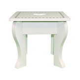 Kinder kaptafel met kruk - Wit, Hout/MDF, 91x50.5x70.5 cm