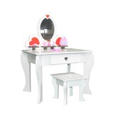 Meisjes kaptafel speelgoed | Wit, Hout & MDF | 70.5x50.5x91 cm