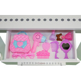 Houten kaptafel kinderen met spiegel & accessoires - Wit, Hout/MDF, 91x50cm