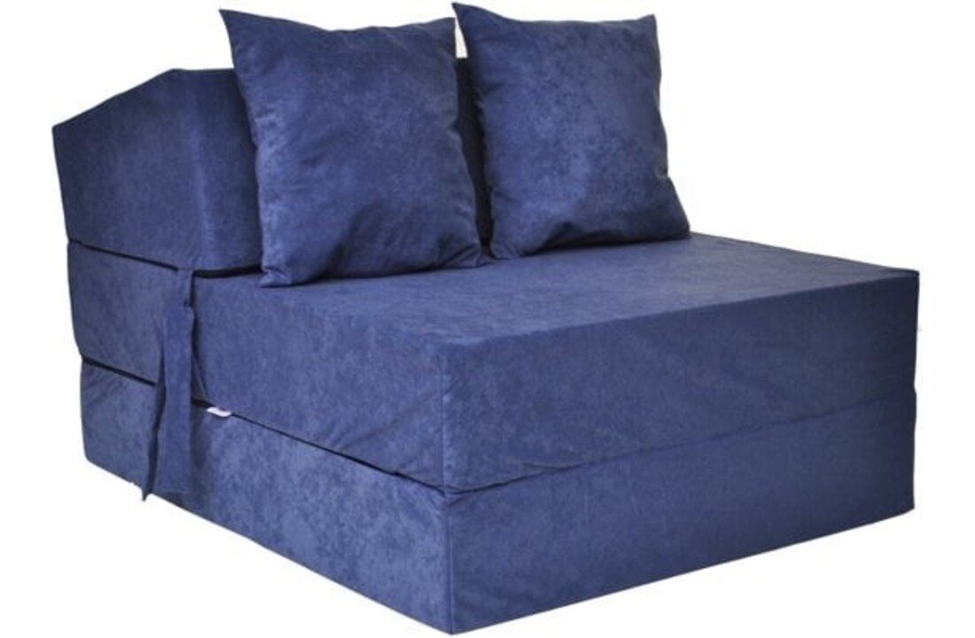 Opklapbed Navy Blue - 200x70x15 cm Foam | Compact Logeermatras