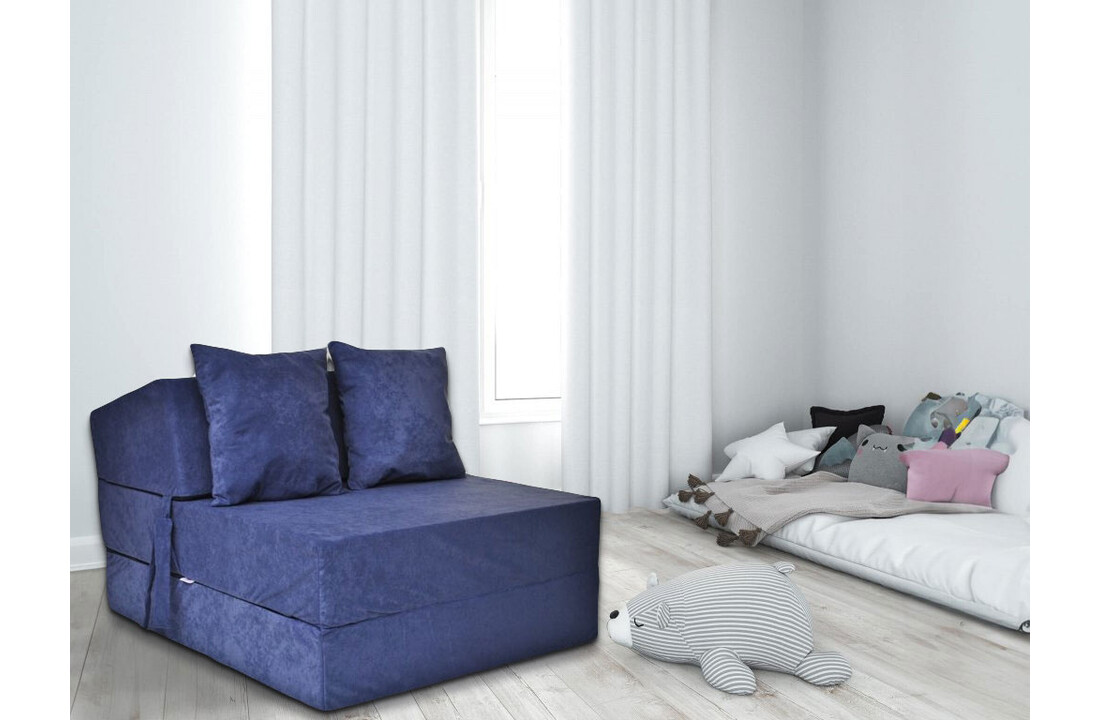 Logeerbed 70x200 - Opvouwbaar Matras Navy Blue, 15 cm dik
