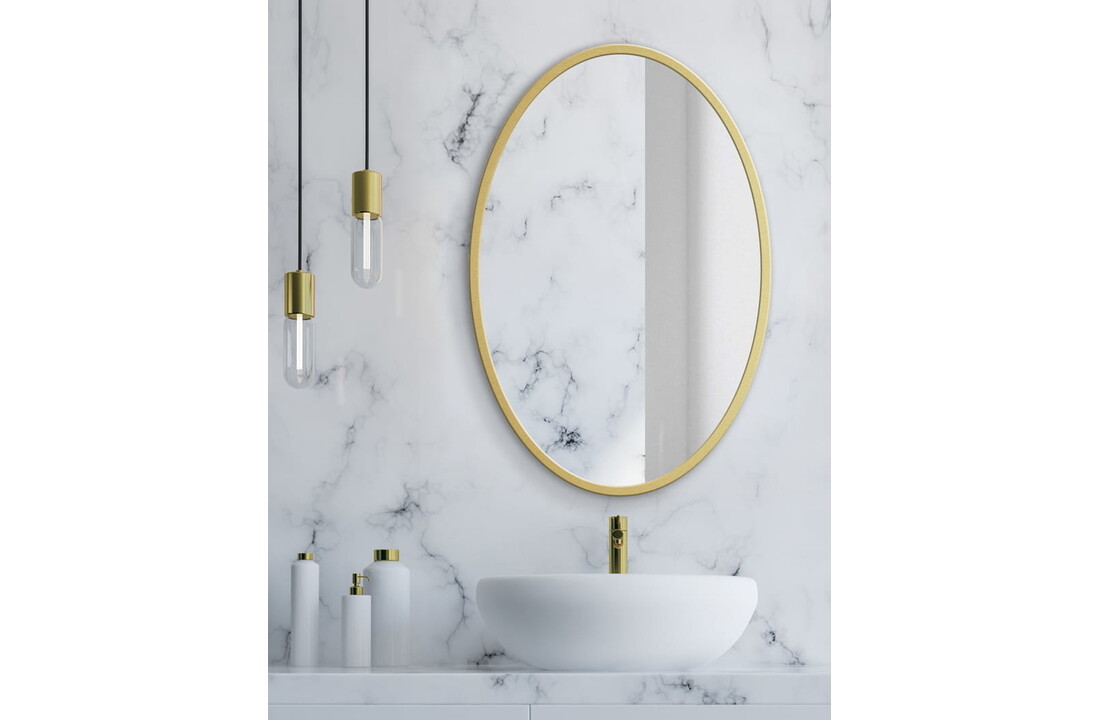 Ronde spiegel goud ø 60 cm gepoedercoat metaal