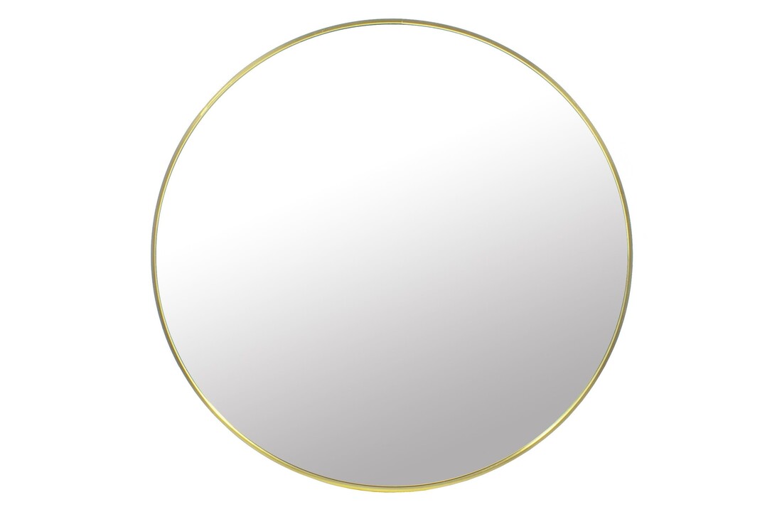 Wandspiegel badkamer rond Ø 60 cm goud metaal