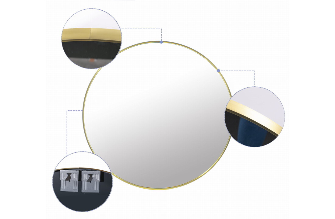 Spiegel goud ø60 - Ronde wandspiegel 60cm, metaal