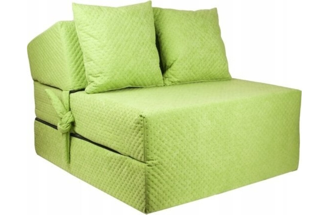 Fauteuil groen opvouwbaar matras 200x70cm, 15cm dik foam