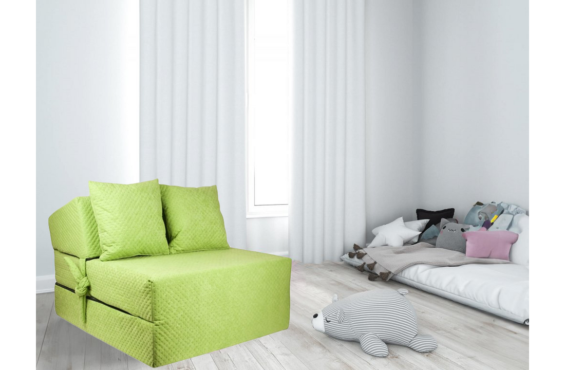 Opklapbare stoel - groen - 200x70x15 cm - foam matras