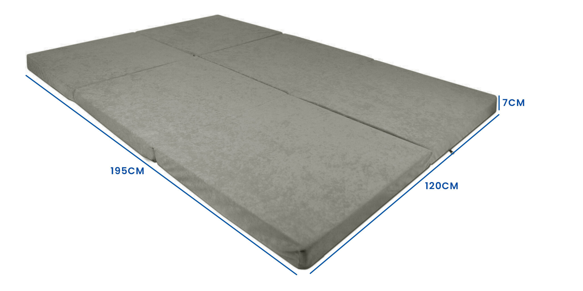 Opklapmatras 2 persoons - 195x120cm - Grijs - Foam