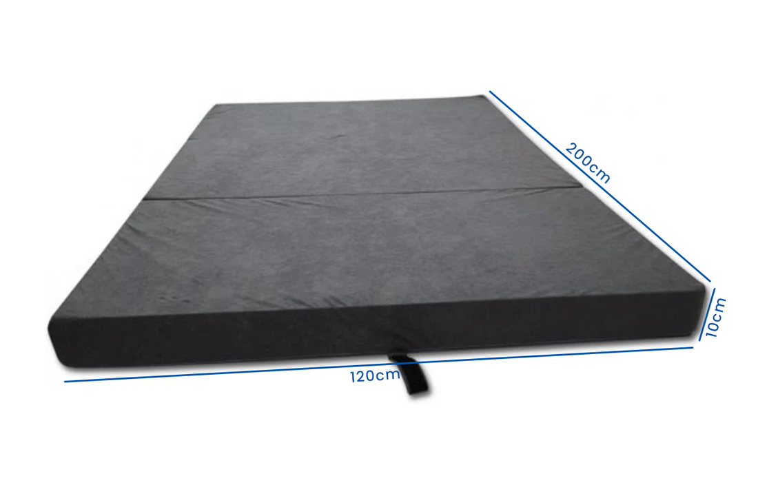 Vouwmattres twijfelaar 120x200x10 cm Grijs Foam Logeer- en Campingmatras