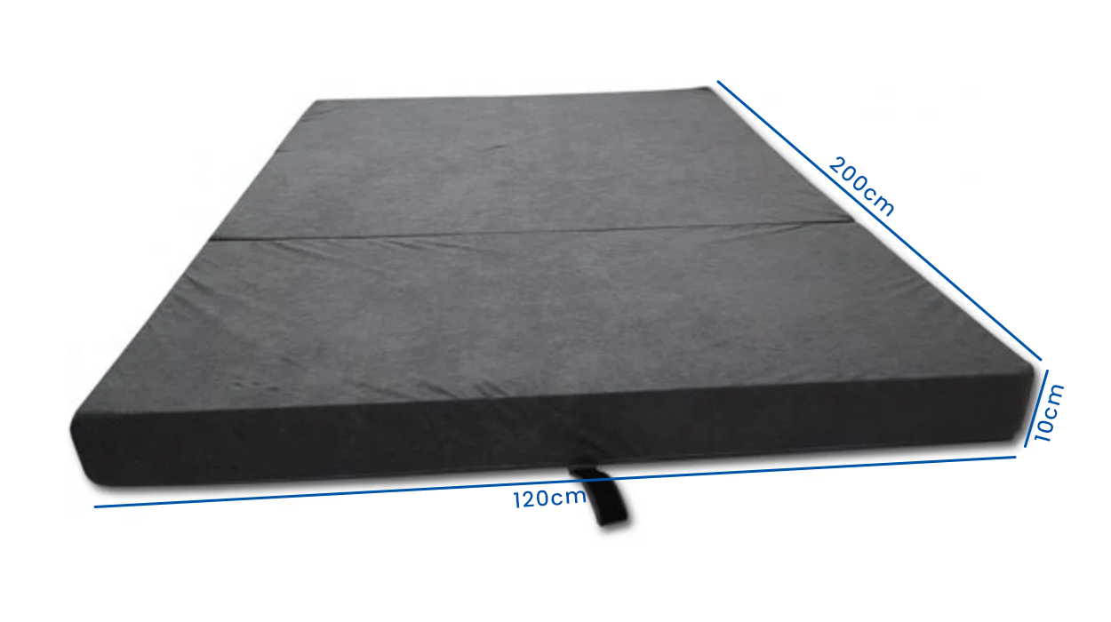 Campingmatras grijs twijfelaar vouwmatras 120x200x10 cm foam