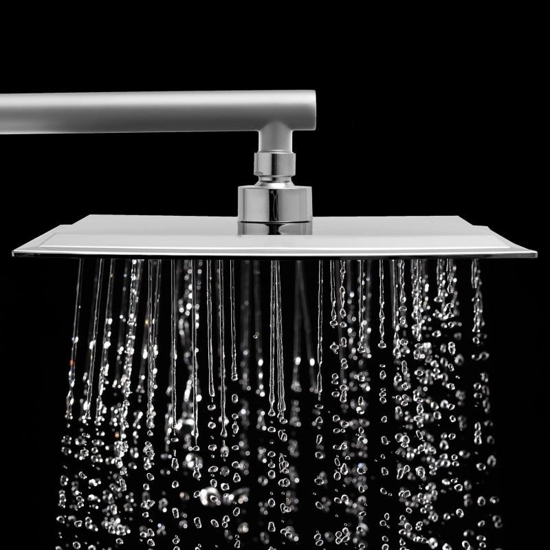 Regendouche vierkant 25x25 cm chroom