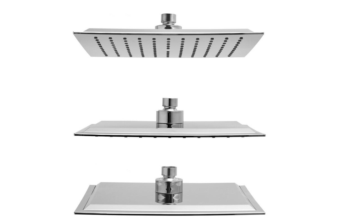 Douchekop chroom vierkant 25x25cm luxe design