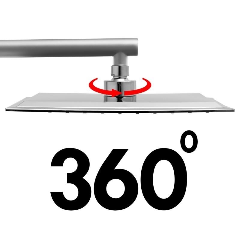 Douchekop chroom vierkant 25x25cm luxe design