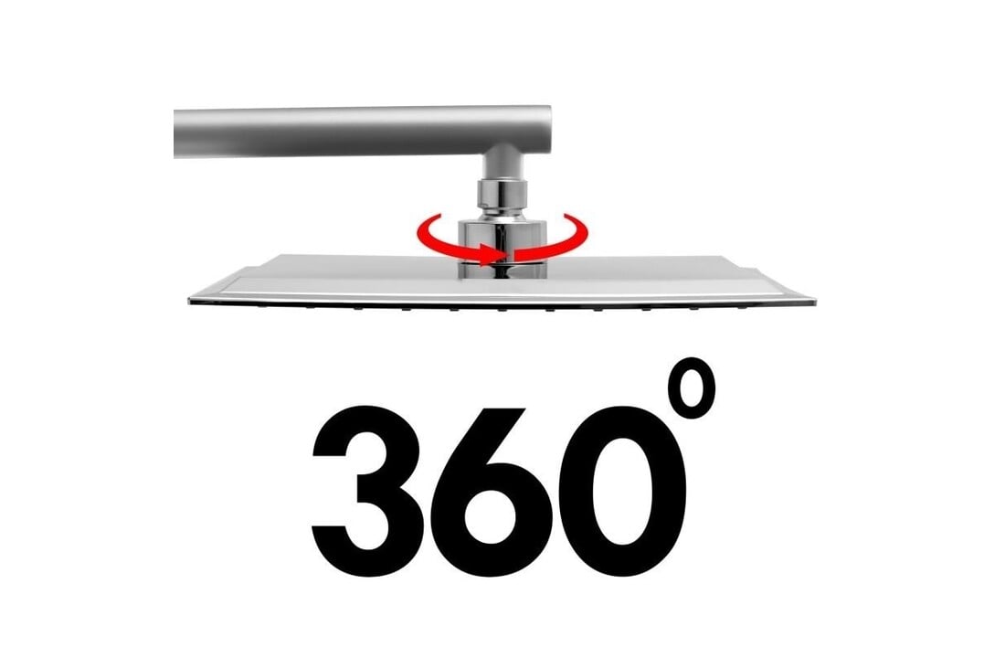 Inbouw regendouche 25x25 cm chroom vierkant - Luxe anti-kalk