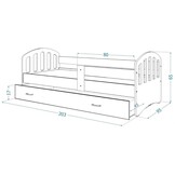 Kinderbed inclusief matras | Wit | 200x90cm | Koudschuim | MDF & Grenen