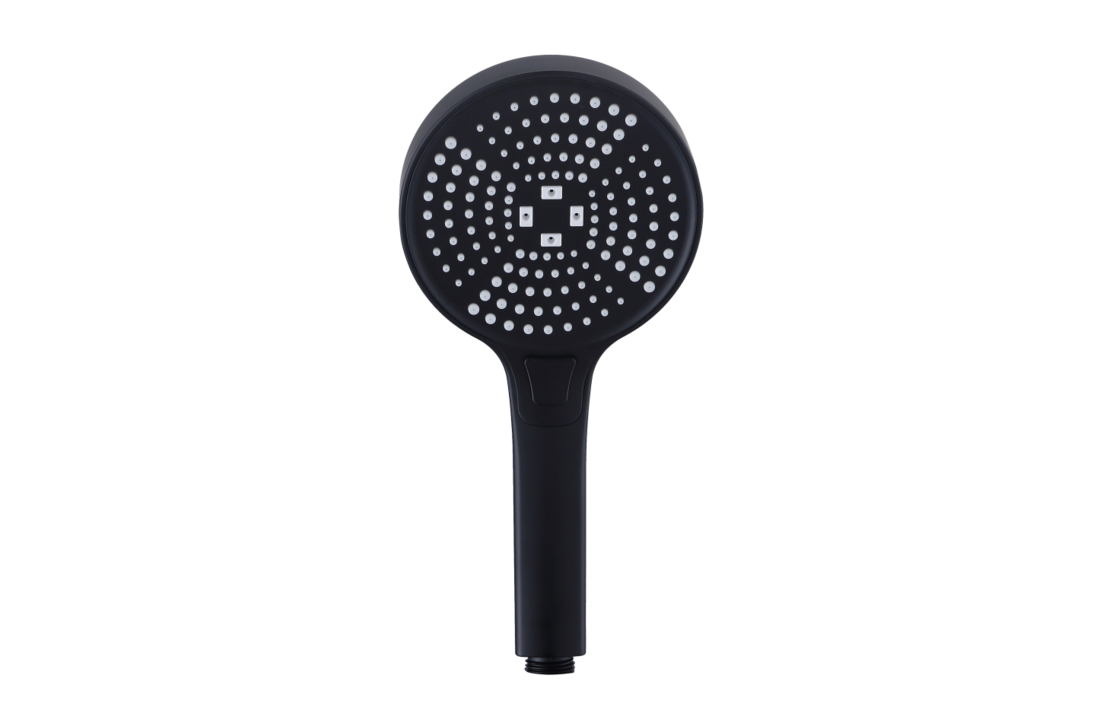 Doucheset zwart regendouche – Matzwart, Messing/RVS, 25cm