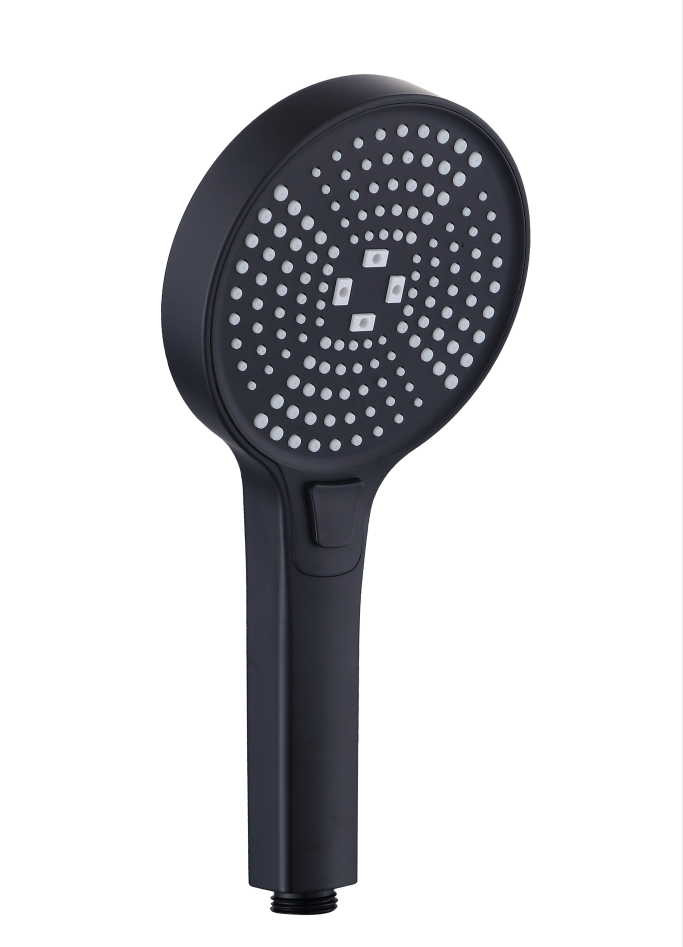 Zwarte douchekraan met regendouche - Matzwart Messing/RVS - 25cm