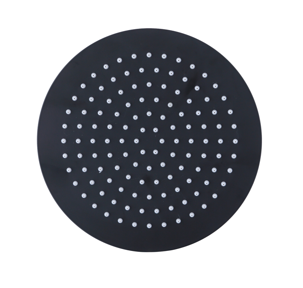 Zwarte douchekraan met regendouche - Matzwart Messing/RVS - 25cm