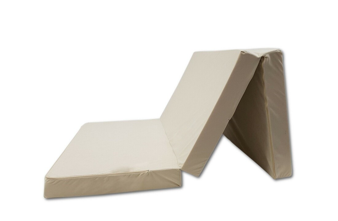 Logeermatras 120x200 - Opvouwbaar Foam Matras - Crème
