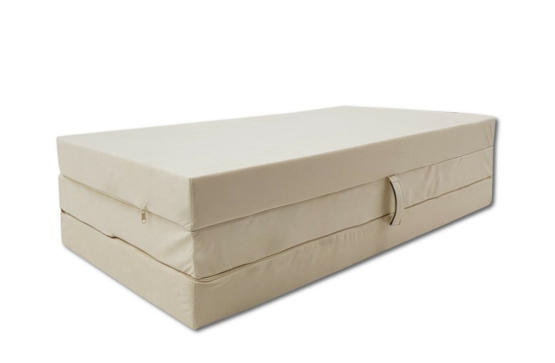 Logeermatras 120x200 - Opvouwbaar Foam Matras - Crème