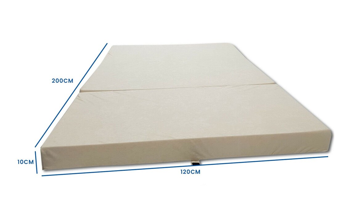 Opvouwbaar matras 120x200 | 10cm dik foam | Crème | H3