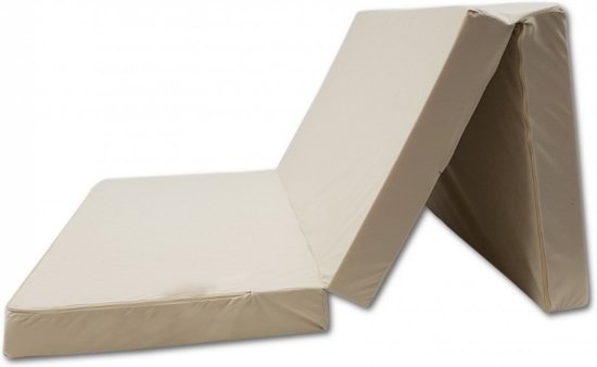 Logeermatras 80x200 | Opvouwbaar | 10cm Foam | Creme